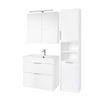 Vigo, koupelnová skříňka vysoká s košem, 550x1800x300 mm, L/P otevírání, bílá lesk CN332