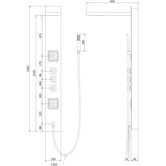 Mexen Savio zestaw prysznicowy podtynkowy, czarny - 7605-03-70