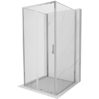 Mexen Exo-3S třístěnný posuvný sprchový kout 95 x 95 cm, průhledný, chrom - 8151-095-095-01-00-3S