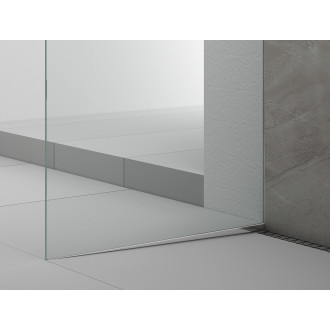 ARCHITEX sada pro uchycení skla, podlaha-stěna-strop se spádovou lištou, 1615x2600mm, levá, leštěný hliník