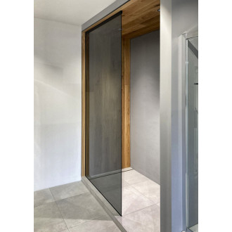 ARCHITEX sada pro uchycení skla, podlaha-stěna-strop se spádovou lištou, 1615x2600mm, levá, černá mat