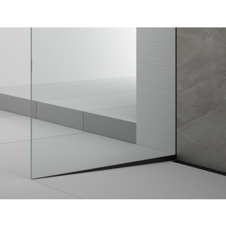 ARCHITEX sada pro uchycení skla, podlaha-stěna-strop se spádovou lištou, 1615x2600mm, levá, černá mat