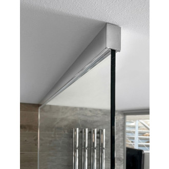 ARCHITEX sada pro uchycení skla, podlaha-stěna-strop se spádovou lištou, 1615x2600mm, pravá, leštěný hliník