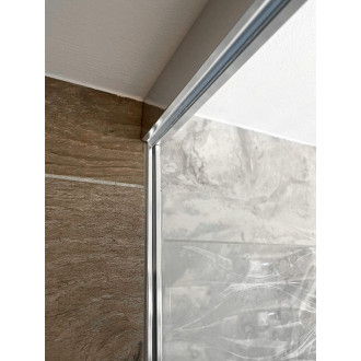 ARCHITEX sada pro uchycení skla, podlaha-stěna-strop se spádovou lištou, 1615x2600mm, pravá, leštěný hliník