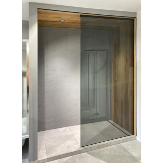 ARCHITEX sada pro uchycení skla, podlaha-stěna-strop se spádovou lištou, 1615x2600mm, pravá, černá mat