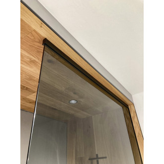 ARCHITEX sada pro uchycení skla, podlaha-stěna-strop se spádovou lištou, 1615x2600mm, pravá, černá mat