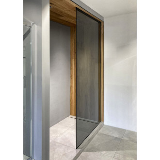 ARCHITEX sada pro uchycení skla, podlaha-stěna-strop se spádovou lištou, 1615x2600mm, pravá, černá mat