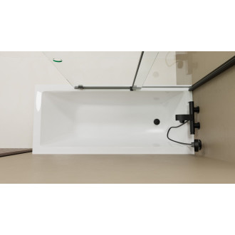 ROLLS BLACK vanová zástěna 1200x1500mm, čiré sklo