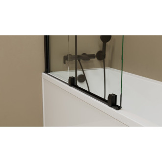 ROLLS BLACK vanová zástěna 1200x1500mm, čiré sklo