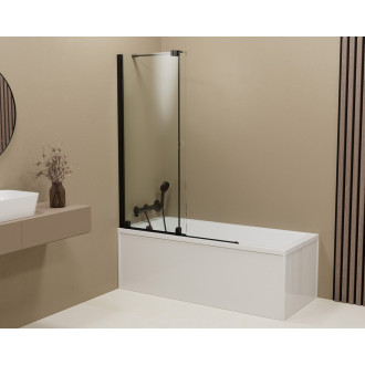 ROLLS BLACK vanová zástěna 1400x1500mm, čiré sklo