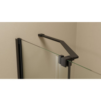 ROLLS BLACK vanová zástěna 1400x1500mm, čiré sklo