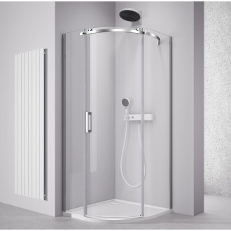 THRON ROUND čtvrtkruhová sprchová zástěna 900x900mm, čiré sklo, pravá TL2690R-5005