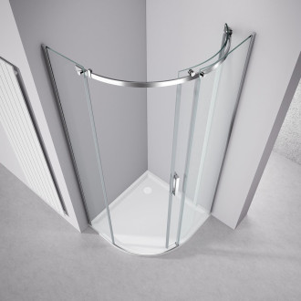 THRON ROUND čtvrtkruhová sprchová zástěna 900x900mm, čiré sklo, pravá