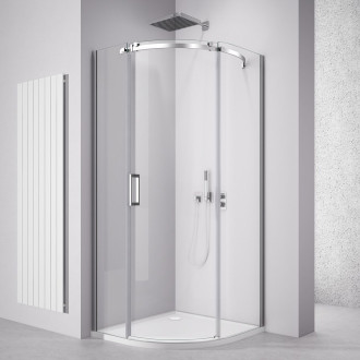 THRON SQUARE čtvrtkruhová sprchová zástěna 900x900mm, čiré sklo, pravá TL2690R-5002