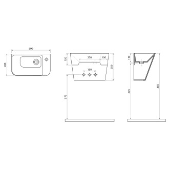 PRIMO keramické umývátko 50x28cm, bílá