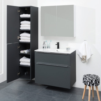 Mailo koupelnová skříňka, vysoká, dub , L/P, 350x1700x385 mm, černé madlo CN524LPB