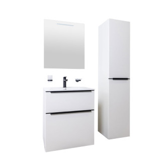 Mailo koupelnová skříňka vysoká, 350x1700x385 závěsná, L/P otevírání bílá lesklá  CN514LPB