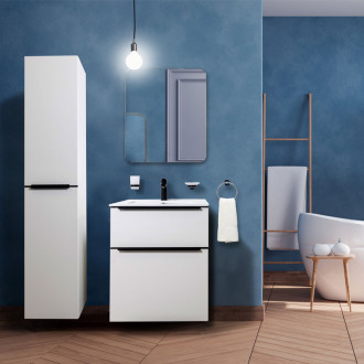 Mailo koupelnová skříňka vysoká, 350x1700x385 závěsná, L/P otevírání bílá lesklá  CN514LPB