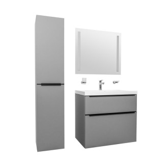 Mailo, koupelnová skříňka vysoká, 350x1700x385 mm, závěsná, L/P,šedá, mat CN574LPB