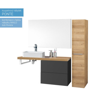 Mailo koupelnová skříňka, vysoká, dub , L/P, 350x1700x385 mm CN524LP