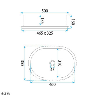 Umyvadlo na desku Margaret Beige