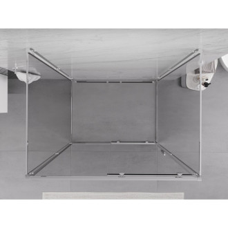 Mexen Exo-3S kabina prysznicowa 3-ścienna rozsuwana 180 x 80 cm, transparent, chrom - 8151-180-080-01-00-3S
