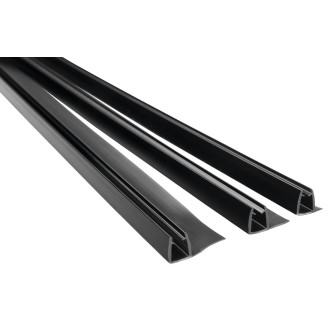 EASY BLACK set svislých těsnění pro sklo 6/6/6mm, 2000mm