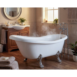 RETRO volně stojící vana 174,5x82x80,5cm, bílá, nohy chrom