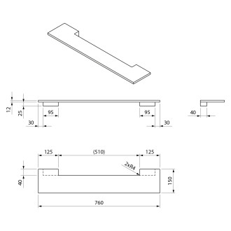 VISO kulaté zrcadlo s LED osvětlením a policí ø 70cm, bílá mat