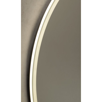 VISO kulaté zrcadlo s LED osvětlením a policí ø 70cm, bílá mat