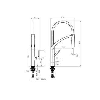 baterie ULTIMA U-50 dřezová (bílá barva) OLBAU50WT