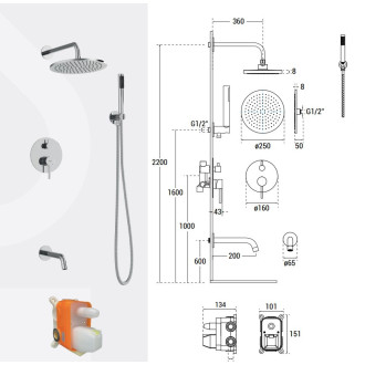 Podomítkový sprchový set VEO I zlatá