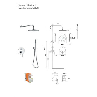 Podomítkový sprchový set SLIM DECCO/ILLUSION II Grafitová