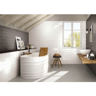 Obklad Ragno Brick Glossy black 10x30 cm lesk RDA4