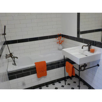 Obklad Ragno Brick Glossy black 10x30 cm lesk RDA4