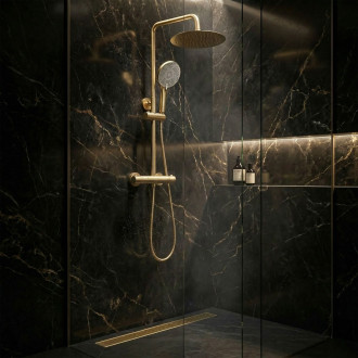 Sprchová sada bez výtoku s termostatem Rea Lungo Gold Brush