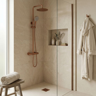 Sprchová sada bez výtoku s termostatem Rea Lungo Copper Brush