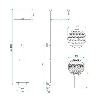 Sprchová sada bez výtoku s termostatem Rea Lungo Copper Brush