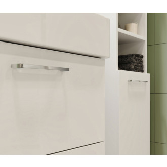 Leny skříňka s keramickým umyvadlem, 500x675x420 mm, spodní, bíla lesklá, 2 zásuvky CN810N