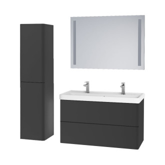 Siena, skříňka s keramickym umyvadlem, 1010x618x475 mm, spodní, černá mat, push CN4422