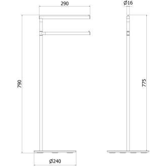 Mexen Loop stojący wieszak na ręcznik, gun gray szczotkowany - 70A71097-66