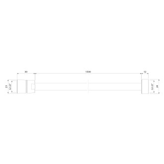 POWERFLEX kovová sprchová hadice, 150cm, světlé zlato mat