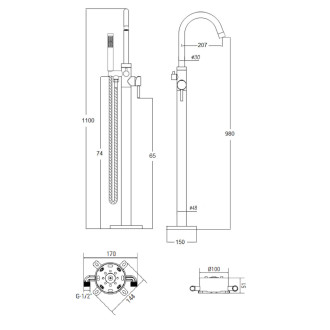 Stojánková vanová baterie VEO I chrom
