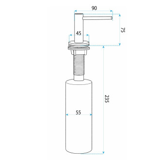 Dávkovač na kapalinu Rea DEX Brush Nickel