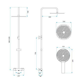 Sprchová sada bez výtoku s termostatem Rea Lungo Black