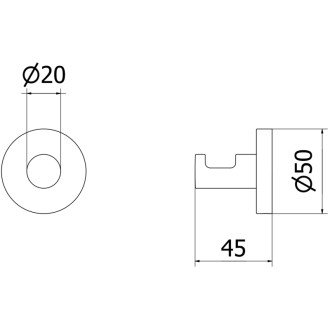 Mexen Ovio haczyk na ręcznik, biały - 70A19511-20