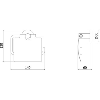 Mexen Ovio uchwyt na papier toaletowy, black chrome - 70A19521-73