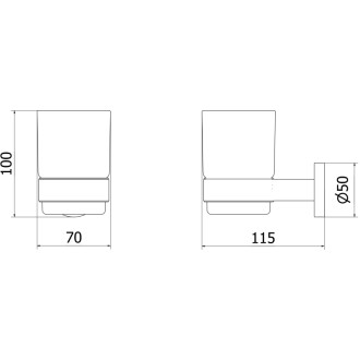 Mexen Ovio kubek na szczoteczki, chrom - 70A19551-00
