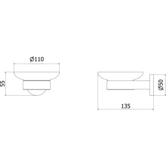 Mexen Ovio mydelniczka, złota szczotkowana - 70A19555-55