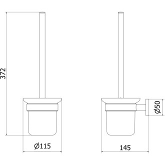 Mexen Ovio szczotka toaletowa, chrom - 70A19571-00